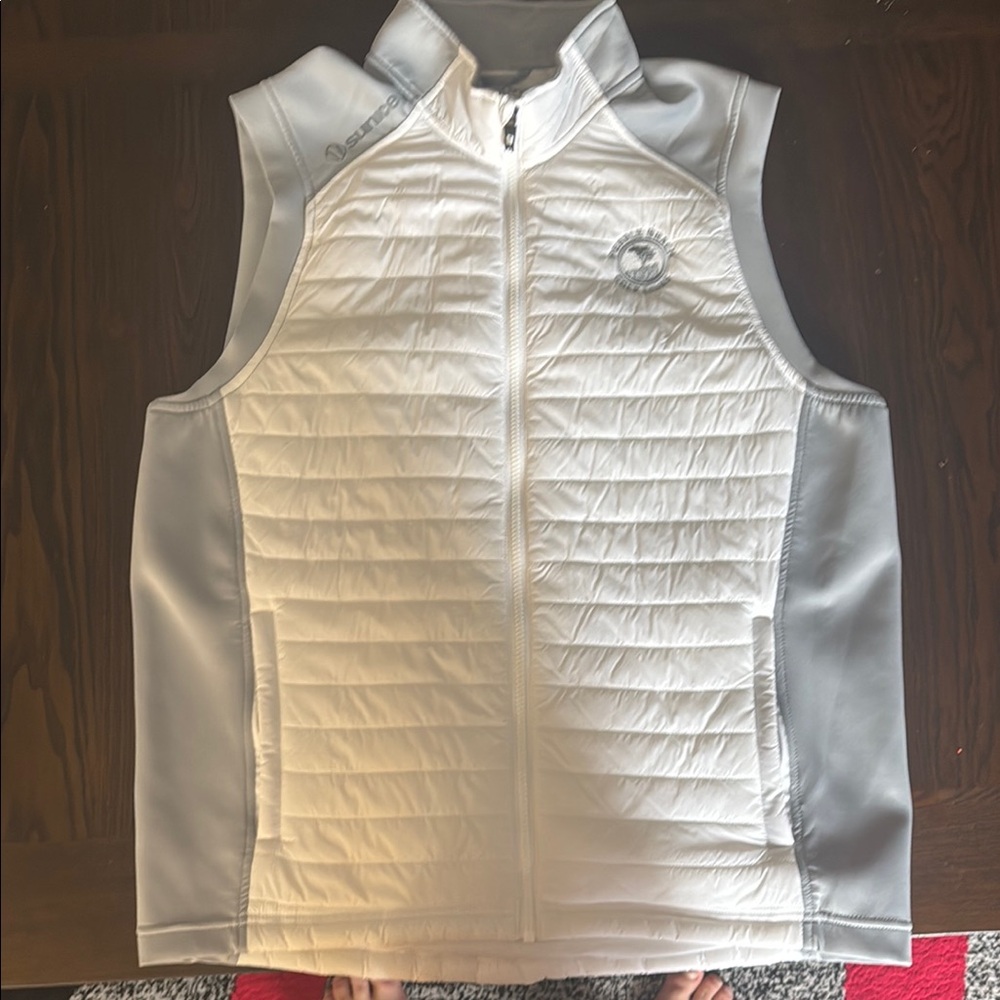 White and Gray Sleeveless Vest